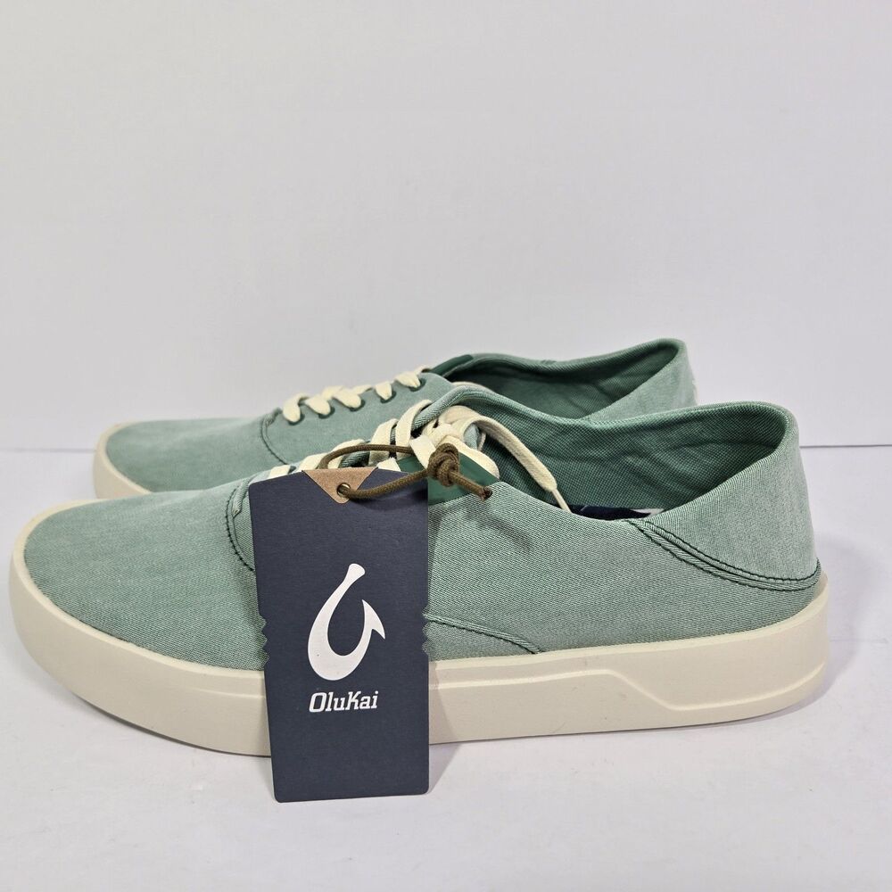 Mens Size 9 Olukai Tradewind Shoes Casual Lace Up Boat Beach Shoes Bamboo